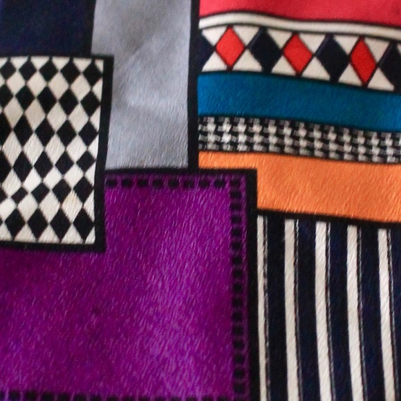 FORMAT MENS TIE VINTAGE MADE IN JAPAN SILK BLACK PURPLE RED - Picture 4 of 7